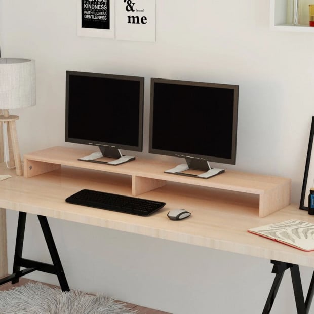 Monitor Stand Chipboard 118x23.5x9 Cm Beige