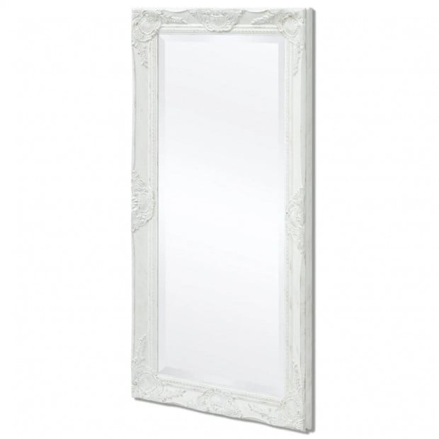 Wall Mirror Baroque Style 100x50cm White Image 4