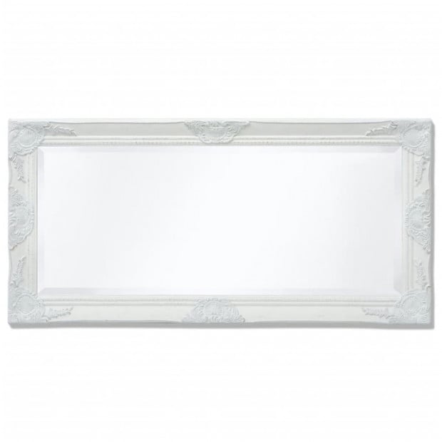 Wall Mirror Baroque Style 100x50cm White Image 5