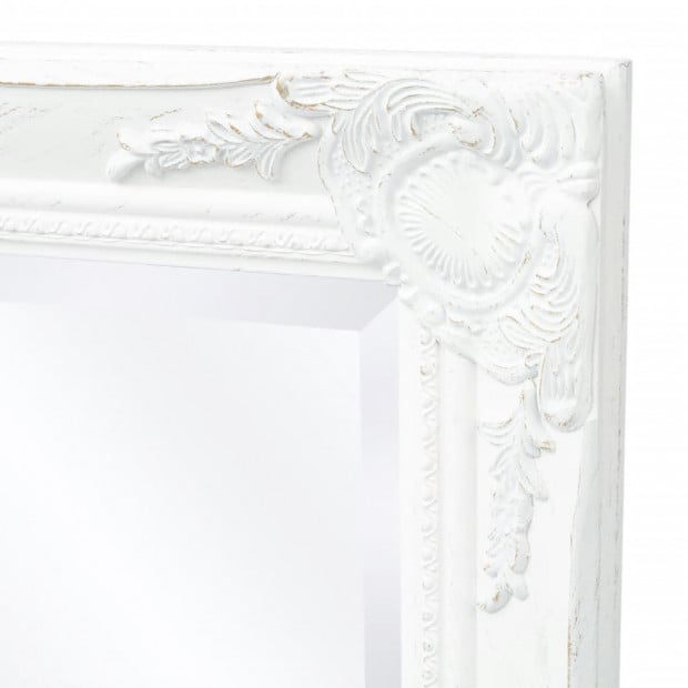 Wall Mirror Baroque Style 100x50cm White Image 6