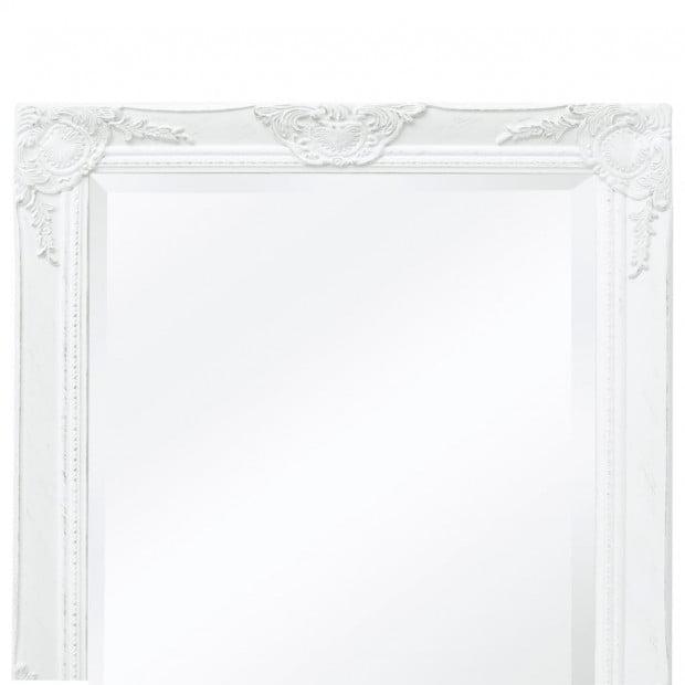 Wall Mirror Baroque Style 100x50cm White Image 7