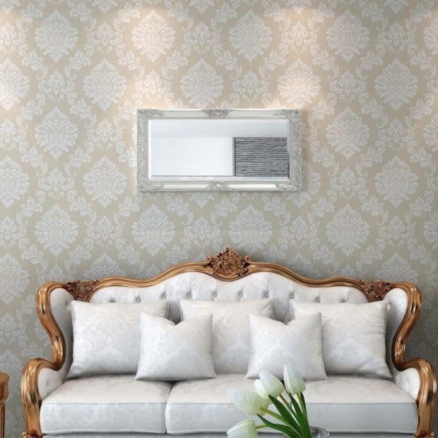 Wall Mirror Baroque Style 100x50 Cm Silver Image 2