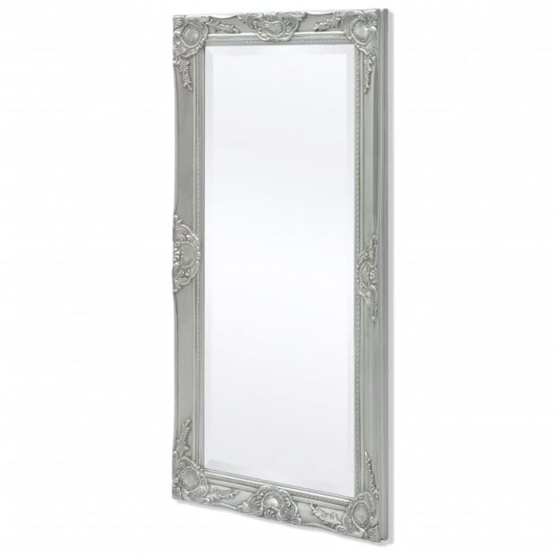 Wall Mirror Baroque Style 100x50 Cm Silver Image 4