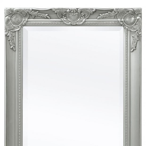 Wall Mirror Baroque Style 100x50 Cm Silver Image 7