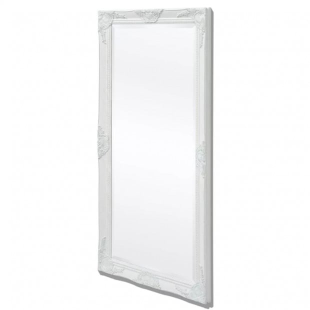 Wall Mirror Baroque Style 120x60 Cm White