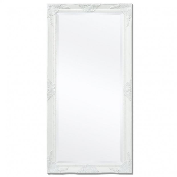 Wall Mirror Baroque Style 120x60 Cm White Image 4