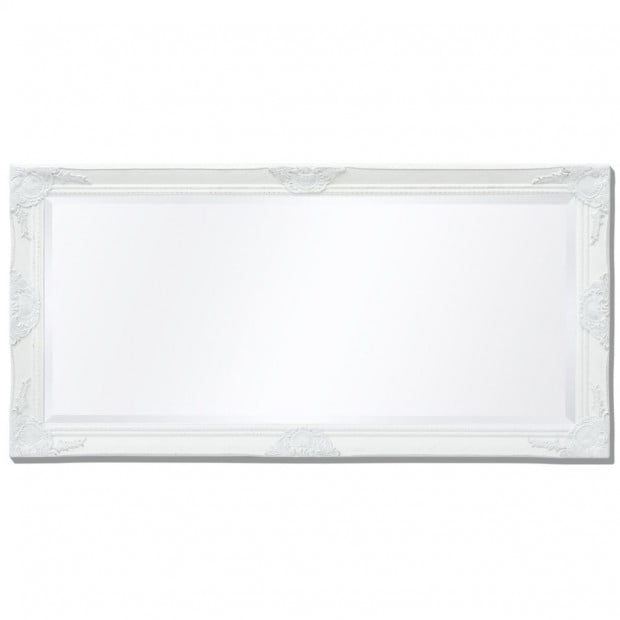 Wall Mirror Baroque Style 120x60 Cm White Image 5