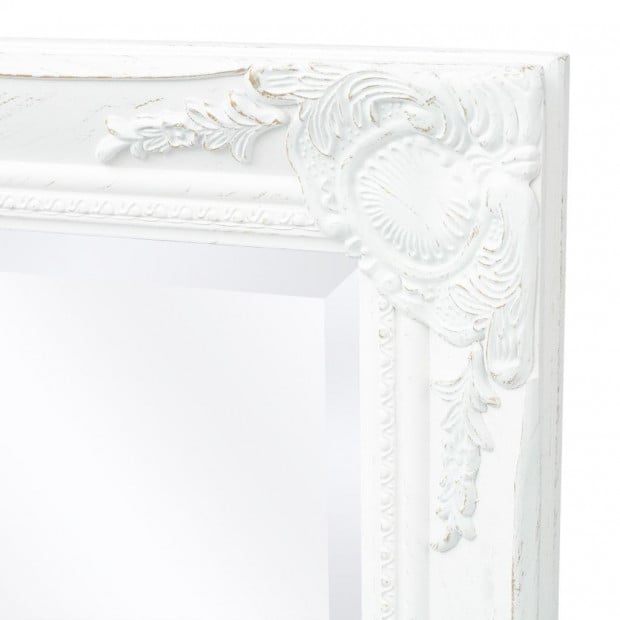 Wall Mirror Baroque Style 120x60 Cm White Image 6