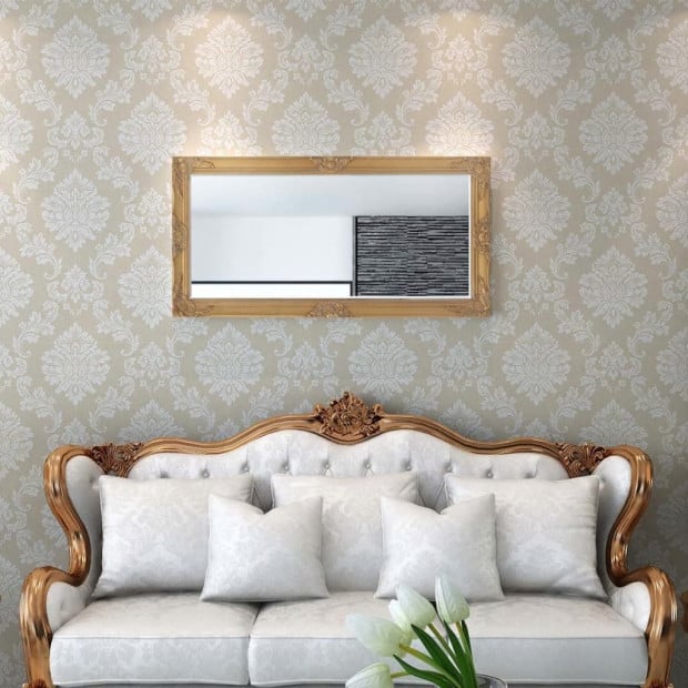 Wall Mirror Baroque Style 120x60cm Gold Image 2