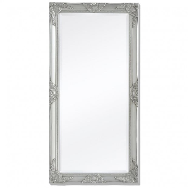 Wall Mirror Baroque Style 120x60 Cm Silver