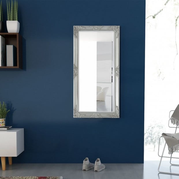 Wall Mirror Baroque Style 120x60 Cm Silver Image 3