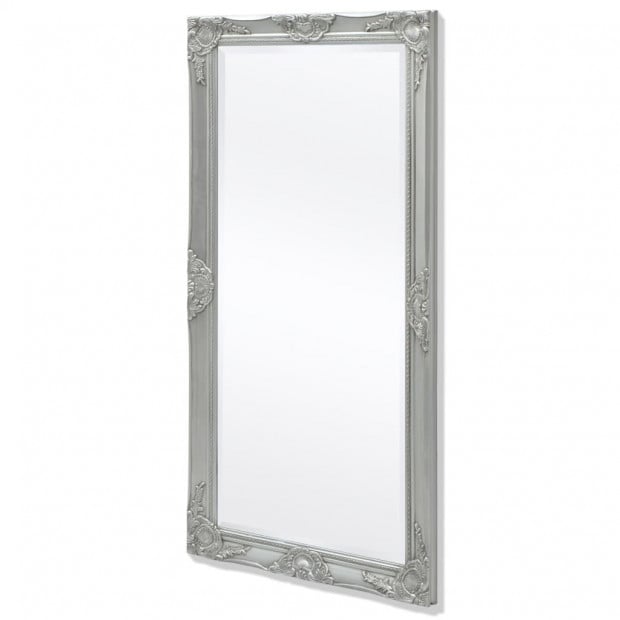 Wall Mirror Baroque Style 120x60 Cm Silver Image 4