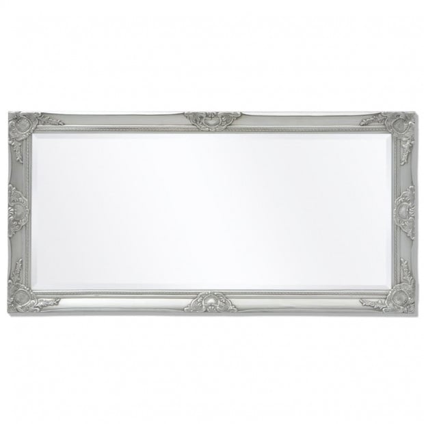 Wall Mirror Baroque Style 120x60 Cm Silver Image 5