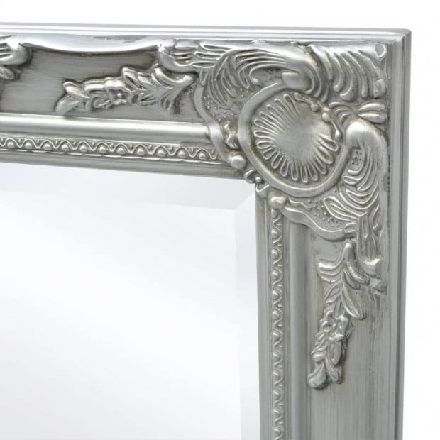 Wall Mirror Baroque Style 120x60 Cm Silver Image 6