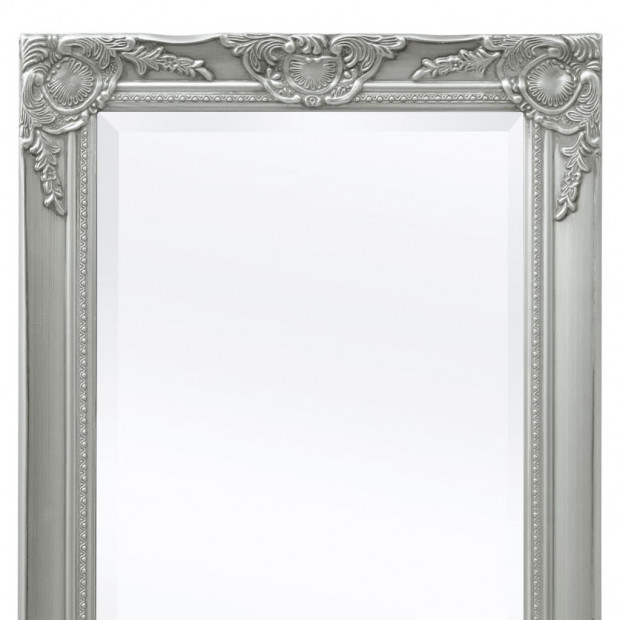 Wall Mirror Baroque Style 120x60 Cm Silver Image 7