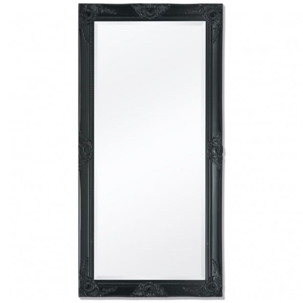 Wall Mirror Baroque Style 120x60 Cm Black