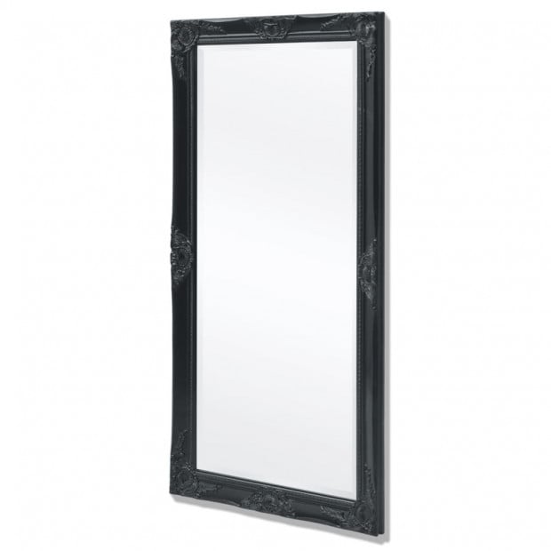 Wall Mirror Baroque Style 120x60 Cm Black Image 4