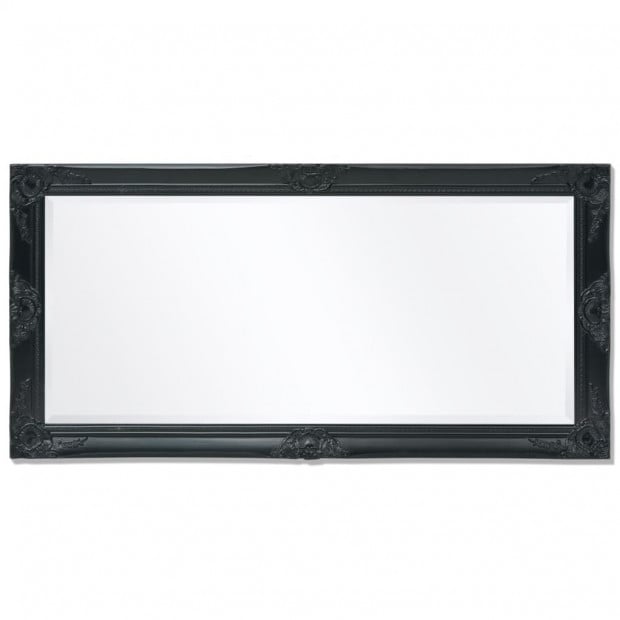 Wall Mirror Baroque Style 120x60 Cm Black Image 5