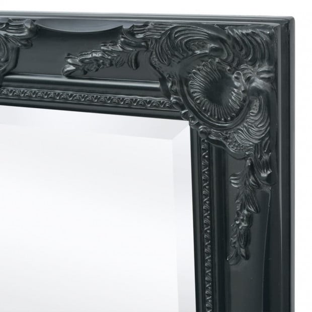 Wall Mirror Baroque Style 120x60 Cm Black Image 6