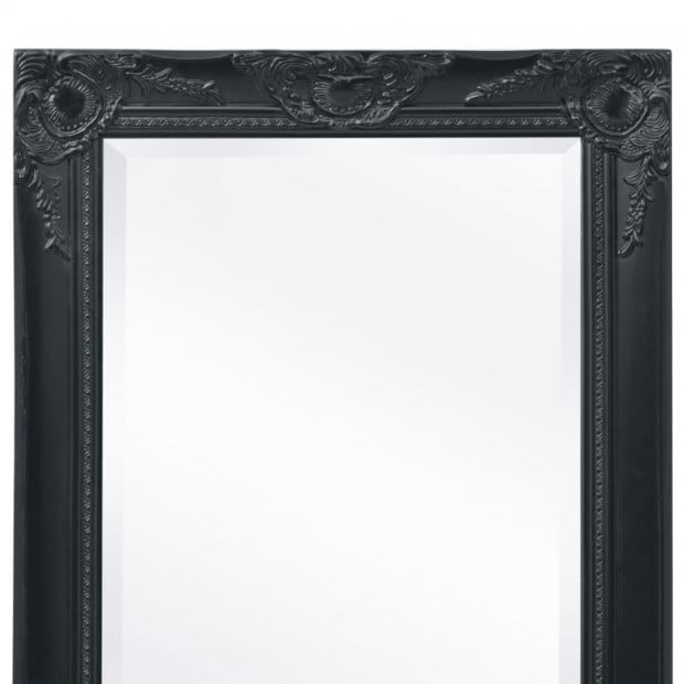 Wall Mirror Baroque Style 120x60 Cm Black Image 7