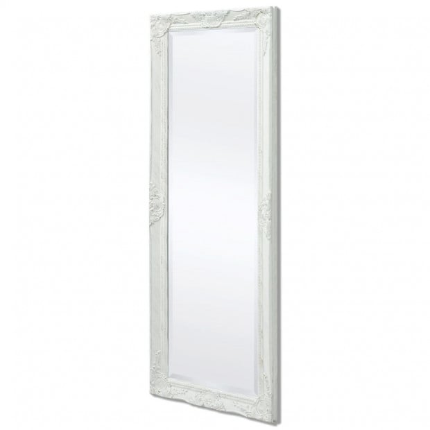 Wall Mirror Baroque Style 140x50 Cm White