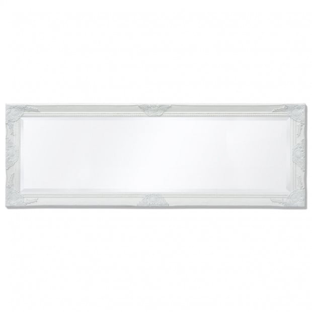 Wall Mirror Baroque Style 140x50 Cm White Image 5