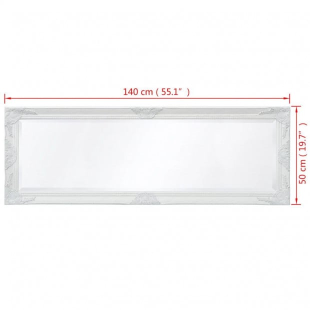 Wall Mirror Baroque Style 140x50 Cm White Image 9