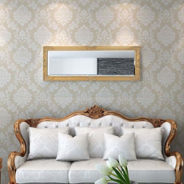 Wall Mirror Baroque Style 140x50 Cm Gold Image 2