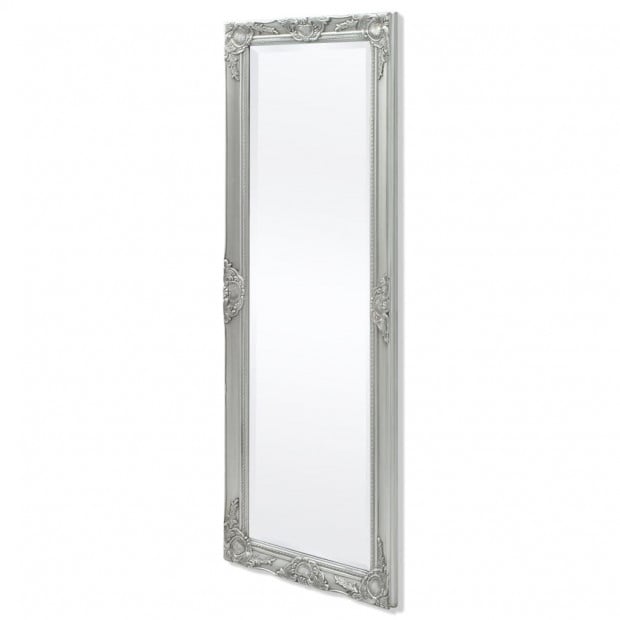 Wall Mirror Baroque Style 140x50cm Silver