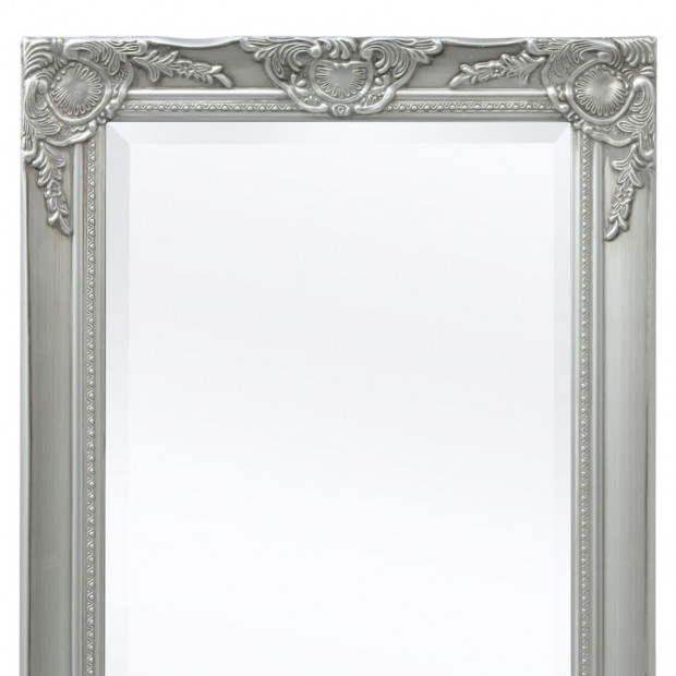 Wall Mirror Baroque Style 140x50cm Silver Image 6