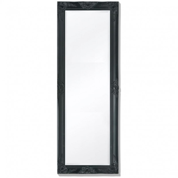 Wall Mirror Baroque Style 140x50cm Black