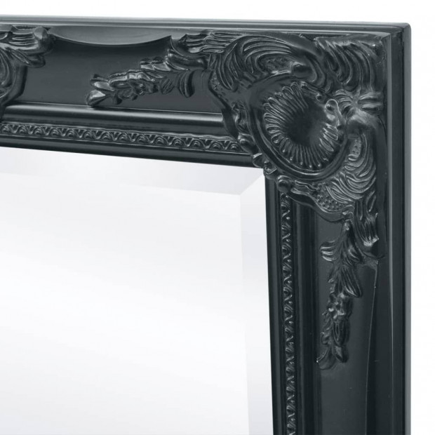 Wall Mirror Baroque Style 140x50cm Black Image 6
