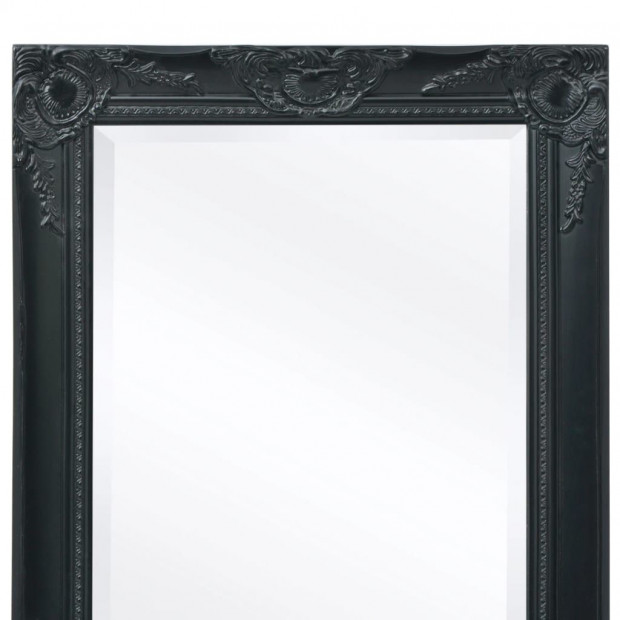 Wall Mirror Baroque Style 140x50cm Black Image 7