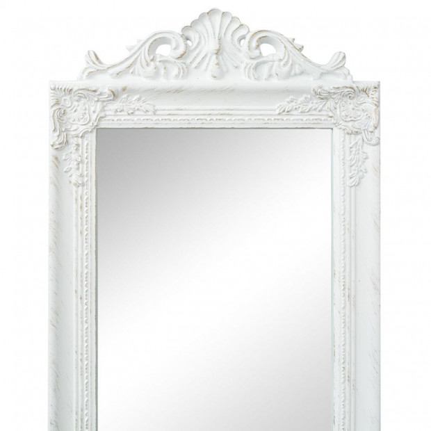 Free-standing Mirror Baroque Style 160x40 Cm White Image 3