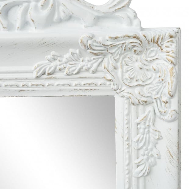 Free-standing Mirror Baroque Style 160x40 Cm White Image 4