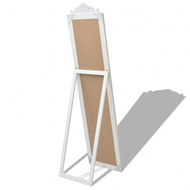 Free-standing Mirror Baroque Style 160x40 Cm White Image 5