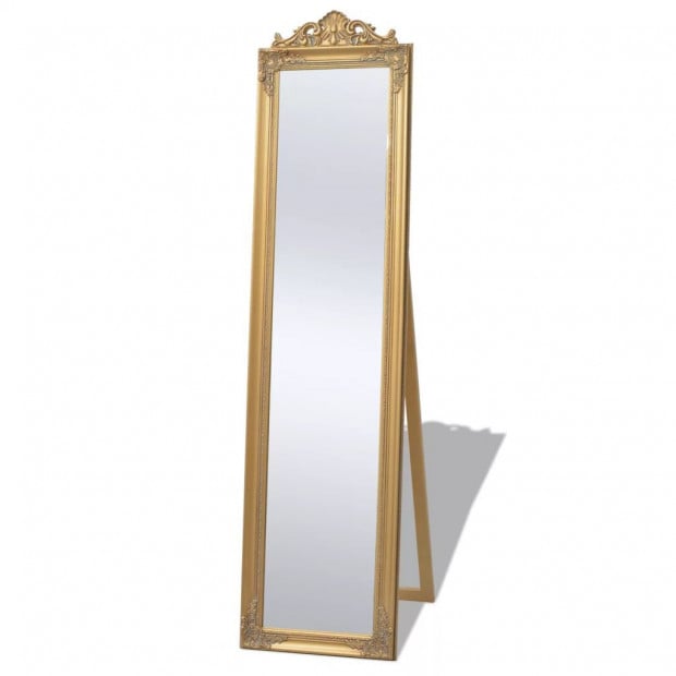 Free-standing Mirror Baroque Style 160x40 Cm Gold