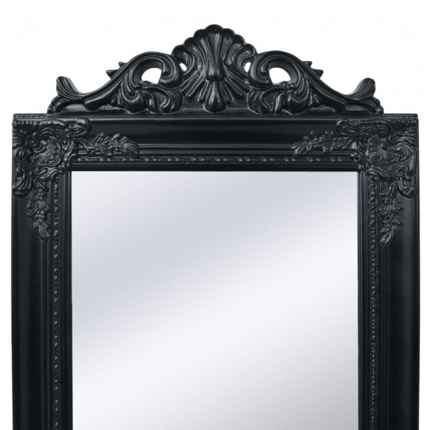 Free-standing Mirror Baroque Style 160x40 Cm Black Image 2
