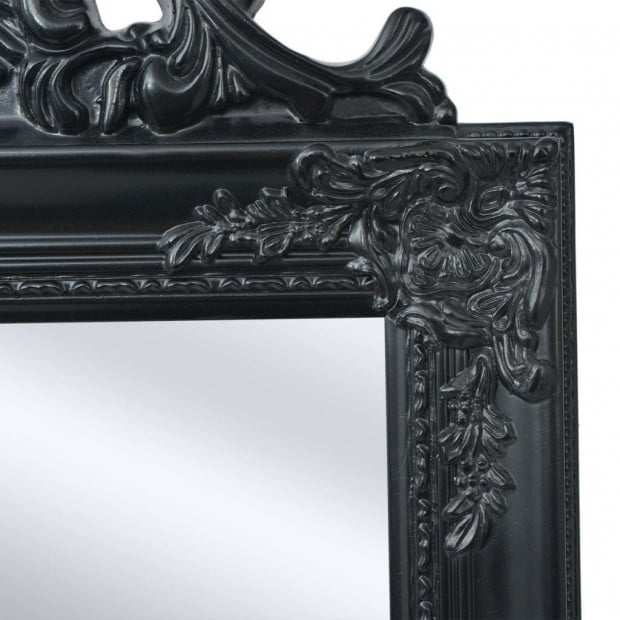 Free-standing Mirror Baroque Style 160x40 Cm Black Image 3