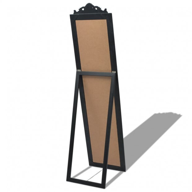 Free-standing Mirror Baroque Style 160x40 Cm Black Image 4