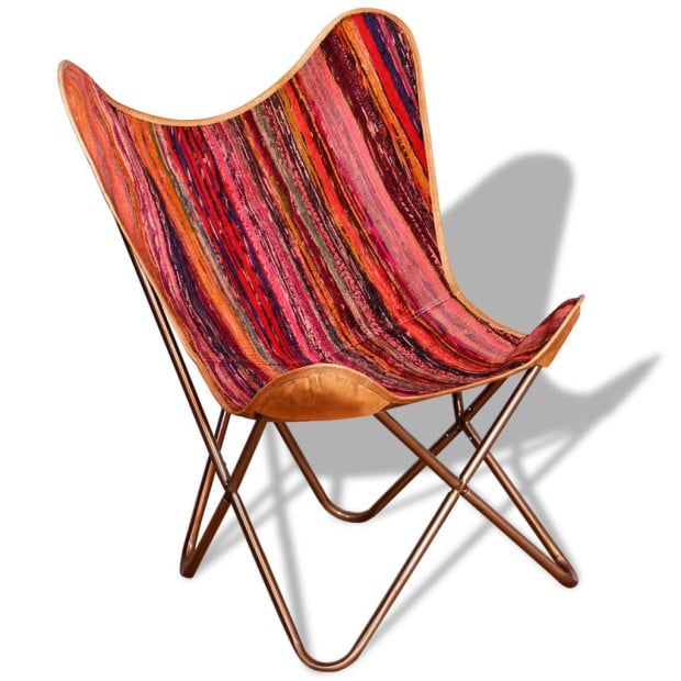 Butterfly Chair Multicolour Chindi Fabric Image 4
