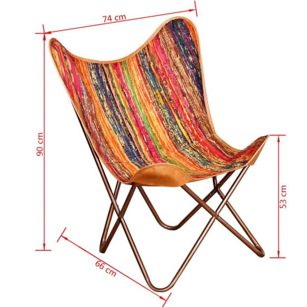 Butterfly Chair Multicolour Chindi Fabric Image 10