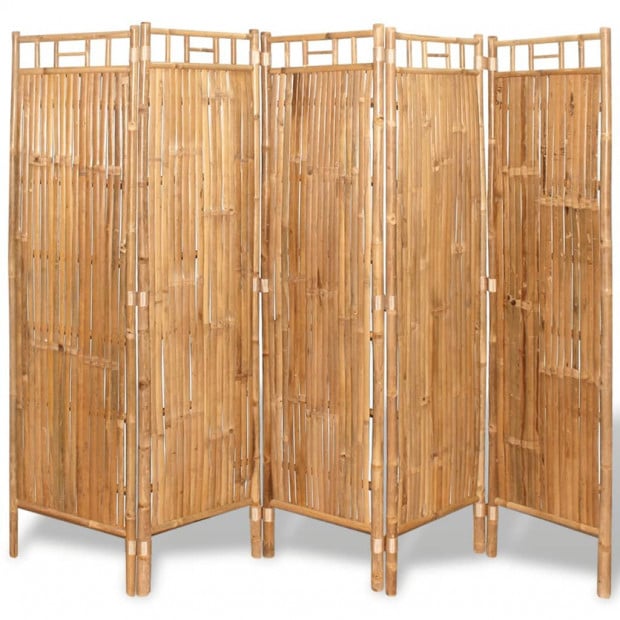 5-panel Room Divider Bamboo 200x160 Cm