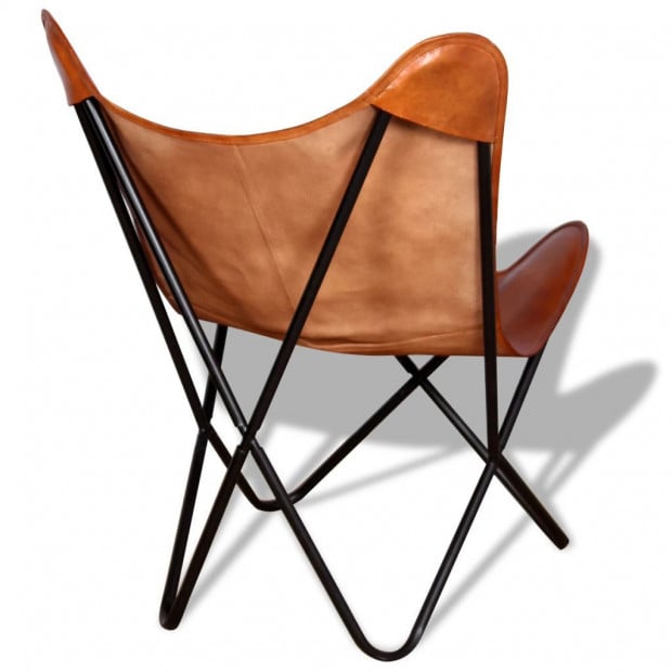 Butterfly Chair Brown Real Leather Image 3