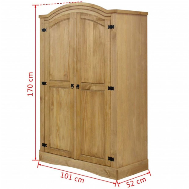 Wardrobe Mexican Pine Corona Range 2 Doors Image 5