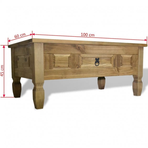 Coffee Table Mexican Pine Corona Range 100x60x45 Cm Image 6