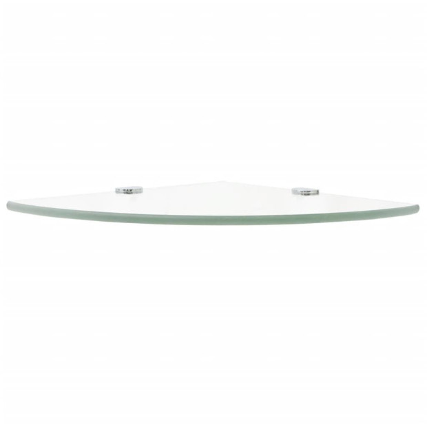 Corner Shelf With Chrome Supports Glass Clear 25x25 Cm Image 3