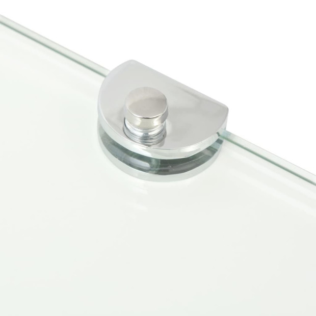 Corner Shelf With Chrome Supports Glass Clear 25x25 Cm Image 5