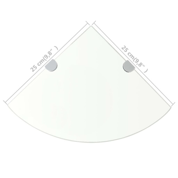 Corner Shelf With Chrome Supports Glass Clear 25x25 Cm Image 6