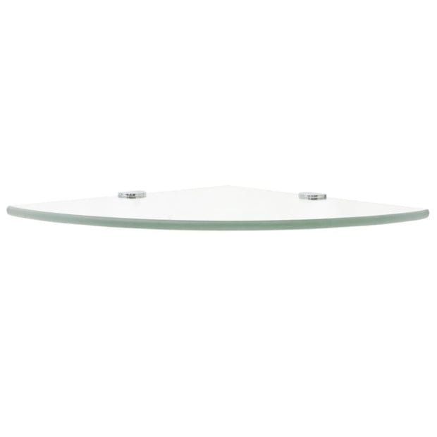 Corner Shelf With Chrome Supports Glass Clear 35x35 Cm Image 3